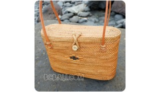 unique women handbag rattan ata oval handwoven full handmade